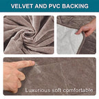 Velvet Quilted Armrest Covers - Water-Resistant Sofa Arm Protectors Set of 2 with Side Pocket Organizer, Non-Slip Furniture Covers for Chairs & Couches (Taupe) - color: Taupe