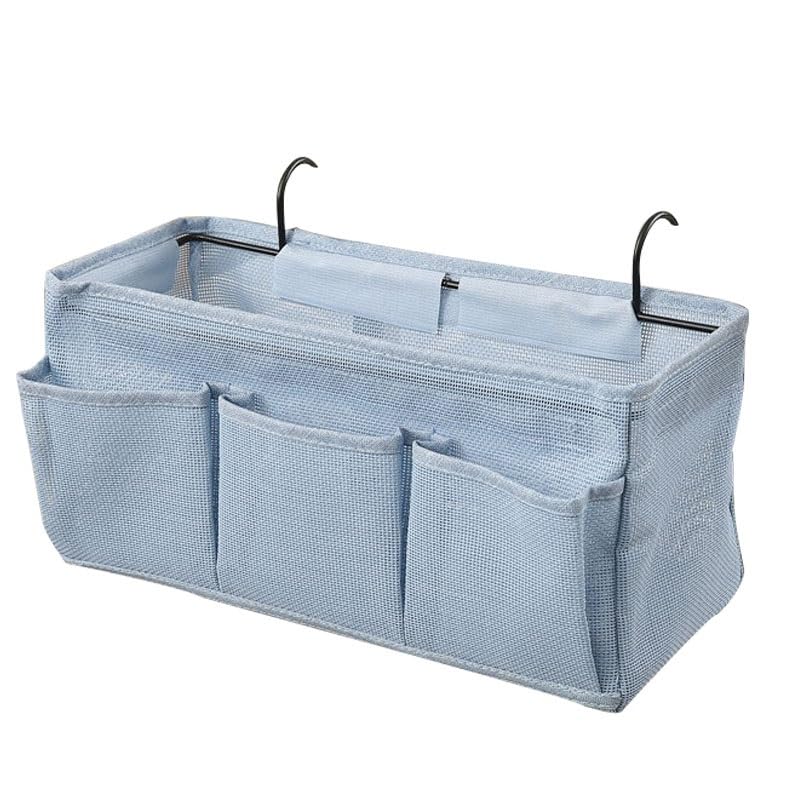 Bed Hanging Storage Bag，Bed Side Storage Pocket，Bunk Bed Hanging Storage Caddy with Hooks and Pockets for Bunk Beds Rails Book Phone Glasses Storage(Blue (Bedside Model)) - color: Blue (Bedside Model)