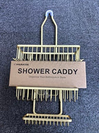 Shower Caddy Hanging - Never Rust Shower Hanging Organizer - Aluminum Over the ShowerHead Caddy with Soap Basket and 6 Razor/Sponge Hooks (Gold) - color: Gold