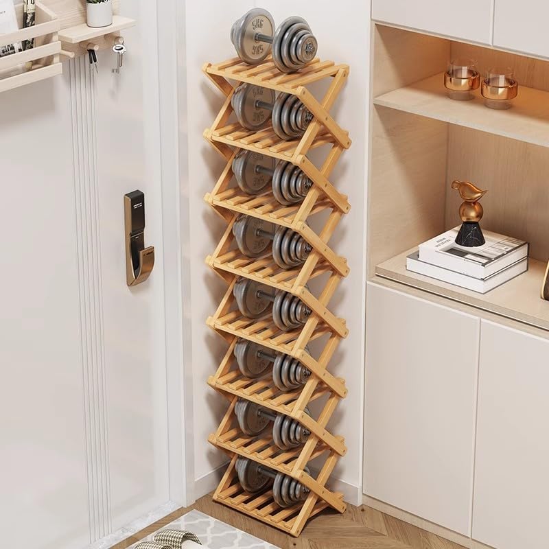 Shoe Rack - Foldable Vertical Shoe Rack for Entryway,Durable and Easy to Assemble,Applicable to Home Entrance, Closet and Bedroom (Tawny-6 Layers) - color: Tawny-6 Layers