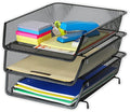 Simple Houseware Stackable Desk File Document Letter Tray Organizer, 3 Packs, Black - color: Black, size: Standard Entry