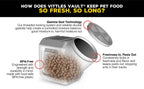Vittles Vault Traditional Pet Food Storage Container For Dog Kibbles/Bird Seed/Oatmeal/Rice/Flour/Cereal, BPA Free Plastic, Sealed Airtight For Cat Food, Up To 60 lb, Made in USA, With Scoop, Gray - size: 60 Pounds