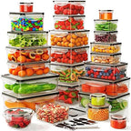 52 PCS Food Storage Container with Lid (26 Lids & 26 Containers) - Airtight Leakproof Plastic Kitchen Organization Set Reusable Microwave/Freezer/Dishwasher Safe Meal Prep Container with Label & Pen - color: 26 Pack（Large）