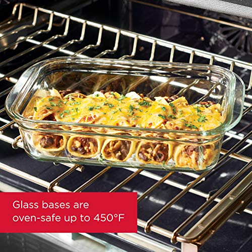 Rubbermaid Brilliance Glass Food Storage Containers, 3.2 Cup, Set of 4, BPA-Free, Leak-Proof, Clear - size: 3.2 cups (8-Piece)