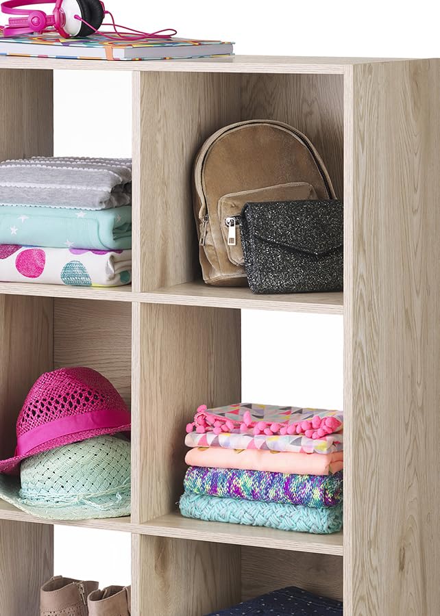 Whitmor 6 Cube Bookcase Storage Organizer, 3 Tier Stackable MDF Bookshelf, Open Storage Display Shelf, Storage Cabinet for Living Room, Bedroom, Home, Office, 23.9" L x 11.7" W x 35.5" H, Sonoma Oak - color: Sonoma Oak, size: 6 Cube, 24"L x 11.6"W x 35"H