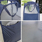 2 pop-up Laundry Hampers，Foldable mesh Laundry Baskets (Each with 2 Reinforced Handles), Blue …… - color: Blue(2 pcs)