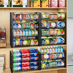 JKsmart 2-Tier Stackable Can Rack Organizer for Pantry, Adjustable Can Dispenser Holds Up to 60 Cans, Can Storage Holder for Various Ounces of Canned Food Soda Drinks, Black, 2 Pack - size: 2 Tier - 2Pack