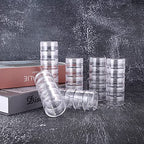 Hipiwe 6 Sets 5 Layers Plastic Round Storage Containers Small Art Craft Accessory Organizer Box 10ML Containers Jars for Jewelry Small bead Nail Designs Storage - size: 6Packs 1.5"D x3.9"H