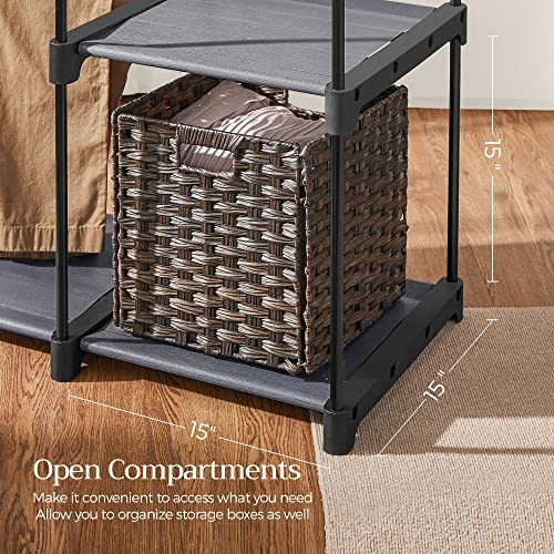 SONGMICS Portable Closet, Freestanding Closet Organizer, Clothes Rack with Shelves, Hanging Rods, Storage Organizer, for Cloakroom, Bedroom, 44.1 x 16.9 x 65 Inches, Gray URYG024G02 - color: Grey