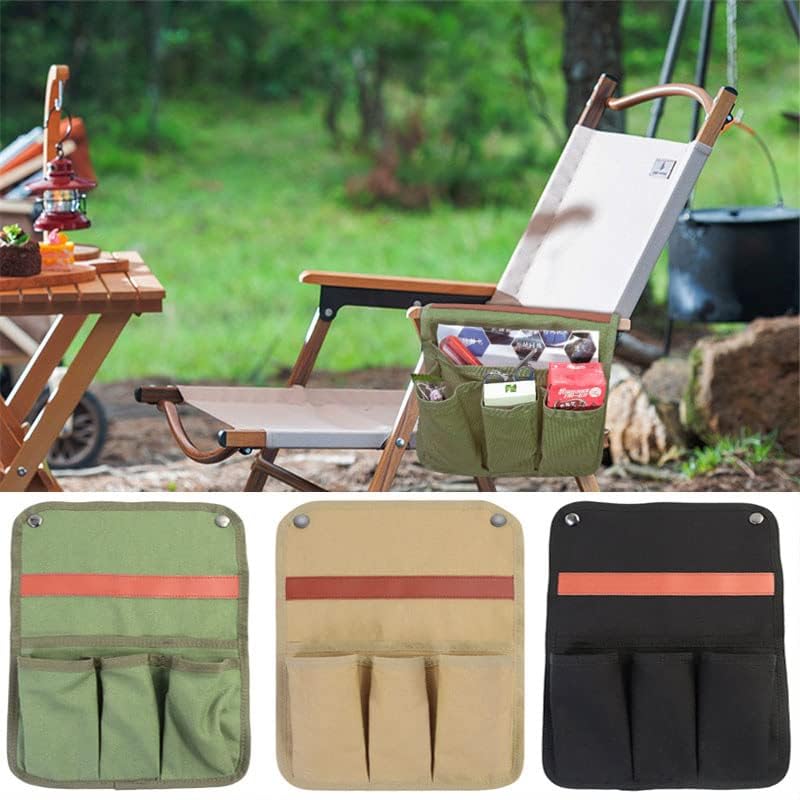 Buyter Armrest Pouch, Chair Side Pocket Organizer, Beach Chairs Side Storage Bags, Including 1 Large Pocket, 3 Small Pockets, For Recliner Couch Sofa (Black) - color: Black