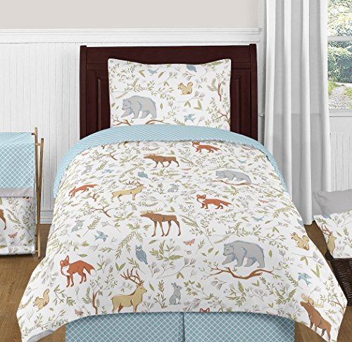 Sweet Jojo Designs Woodland Animal Toile Foldable Fabric Storage Cube Bins Boxes Organizer Toys Kids Baby Childrens for Collection Set of 2 - color: Woodland Animals