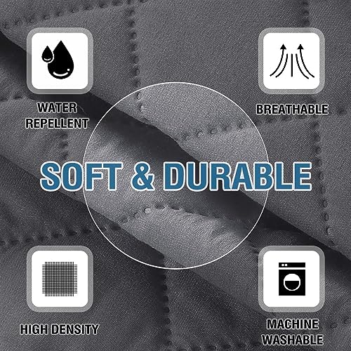 2 Pack Water Resistant Armrest Covers for Chairs and Sofas Couch Arm Covers for Sofa with 3 Pockets for Phone Sofa Arm Protector for Pets, Cats (Gray) - color: Grey