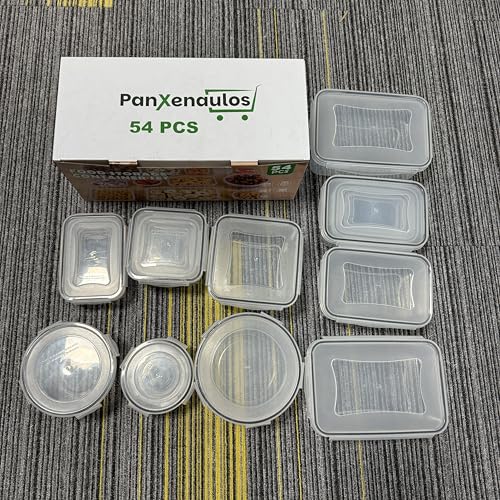 54 Pcs Food Storage Containers with Lids Airtight, (27 Containers &27 Lids) Reusable BPA-Free Plastic Food Containers for Kitchen Organization, Leak Proof Freezer/Microwave Safe Meal Prep Lunch Boxes - color: 54 Pcs