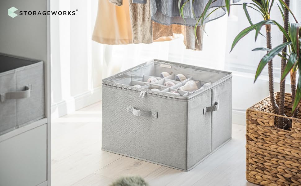 StorageWorks Shoe Organizer for Closet, Fits up to 16 Pairs, Shoe Cubby Storage Containers with Adjustable Dividers and Clear Cover, Grey - color: Grey, size: Medium