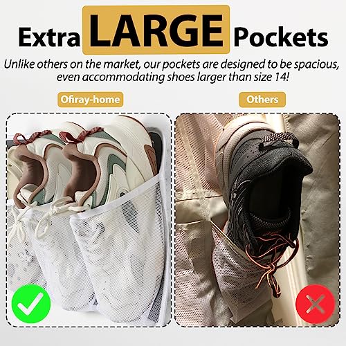RV Shoe Storage for Bedside - 16 Extra Large Pocket Wall Mounted Entryway Shoes Rack, Bed Hanging Pocket Organizer, Bedside Caddy for Shoes and Tool Accessories,RV & Camper Essentials 2 Pack - color: Grey 16 Pocket