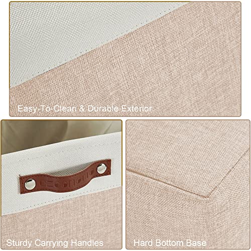 DECOMOMO Small Storage Basket, Closet Storage Bins, Baskets for Organizing Shelves (Beige & White, Small - 6 Pack) - color: Beige and White, size: Small/6P