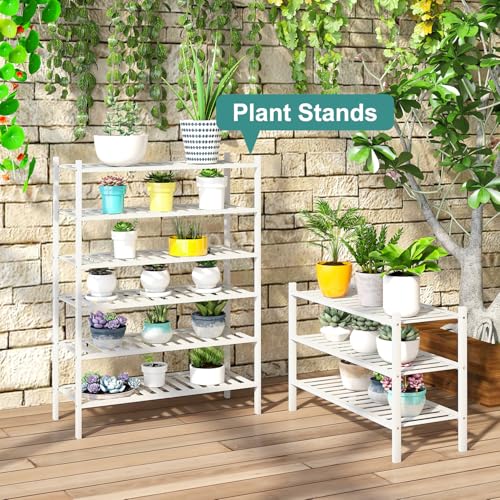 viewcare White Shoe Rack, 3-Tier Bamboo Wood Shoe Rack for Closet, Entryway & Hallway, and Stackable Shoe Shelf Storage Organizer for Indoor and Outdoor - color: White, size: 3-Tier