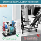 Toothbrush Holders for Bathrooms, Stainless Steel Bathroom Toothbrush Holder Kids Electric Tooth Brush Holder and Toothpaste Holder for Bathroom Accessories Organizer with Tray, Multi-Slots (Large) - size: Large