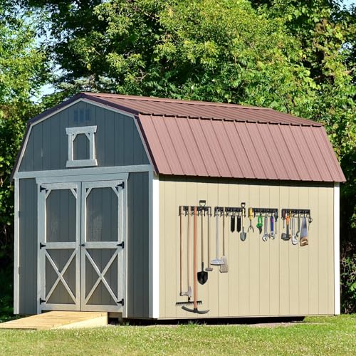 LEYU Metal Garage Tool Organizer Wall Mount, 4 Pack Garden Tool Organizer With Extension Cord Straps, Garage Organization Hooks and Hangers for Shed, Yard Storage, Wall Holder for Hanging Broom Mop - size: 4 Pack