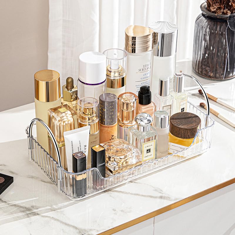 Aveniee Bathroom Counter Organizer Countertop, Makeup Perfume Shelf Storage, 2 Tier Skincare Cosmetic Tray for Dresser Vanity - Grey - color: Classic Grey, size: 2 Tier