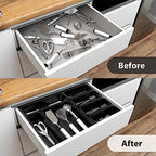 Simple Houseware Interlocking Desk Drawer Bins Organizer, 42 Packs, Black - size: Pack of 42