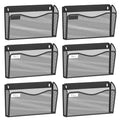 BOHDK Wall File Organizer, Mesh Hanging File Organizer, Home Office Organization and Storage, 6 Single Pockets Document Magazine Rack - size: 6 Pack