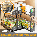 SpaceAid Pull Out Spice Rack Organizer for Cabinet, Heavy Duty Slide Out Seasoning Kitchen Organizer, Cabinet Organizer, with Labels, 7.7" W x10.75 D x10 H, 3 Drawers 2-Tier - style: Three 2"W Drawers, 2-Tier