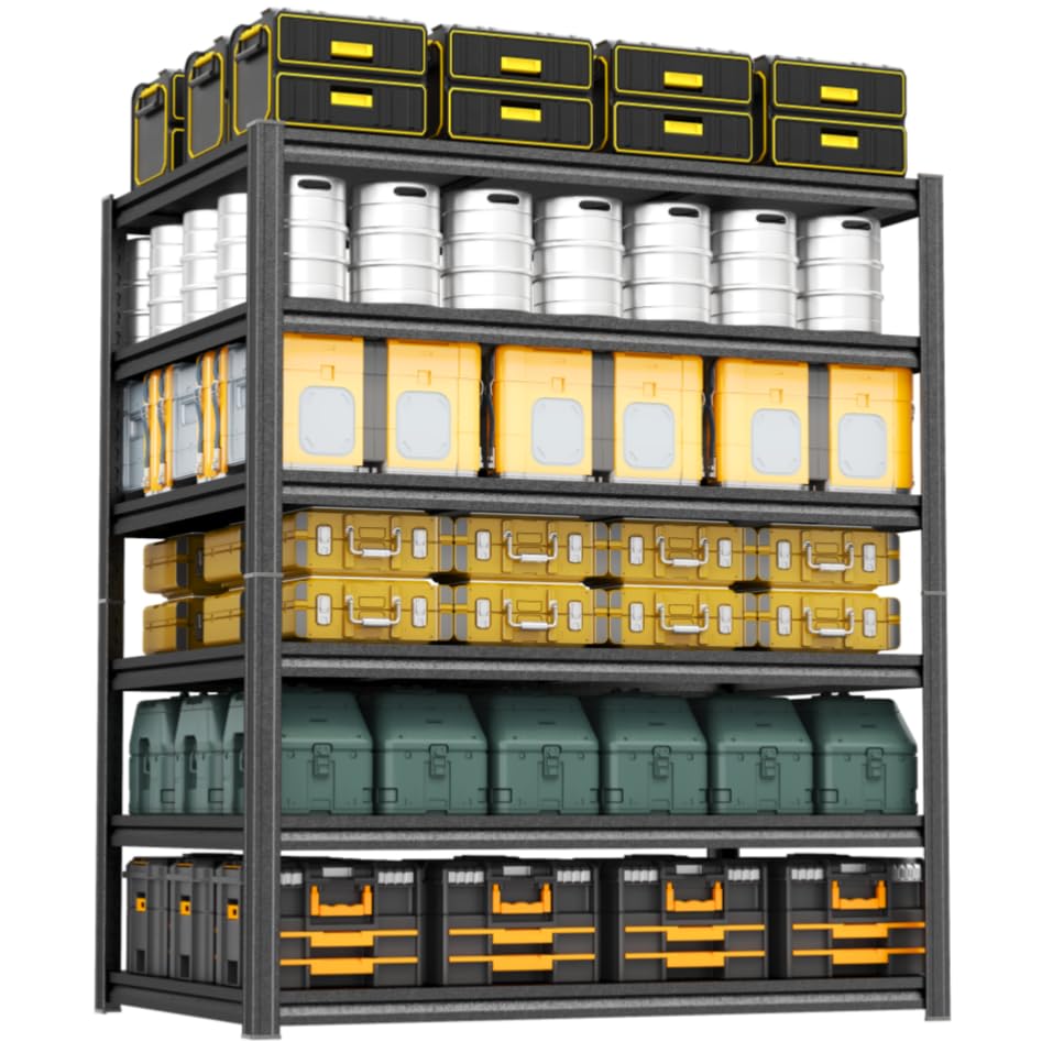 Heavy Duty Garage Shelving, 6-Tier Metal Storage Shelves, 3600LBS, 78" H Adjustable Industrial Rack, Steel Utility Shelf Unit for Warehouse, Garage, Basement, Kitchen, 45" W x 20" D x 78" H - size: 45"W x 20"D x 78"H