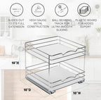 2 Tier Pull-Out Cabinet Spice Rack Organizer - Slim Slide-Out Storage for Spices, Bottles & Jars, Premium Heavy-Duty Steel, Easy Install for Narrow Kitchen Cabinets -10-1/2"Wx10-3/8"Dx8-7/8" H, Chrome - size: 10 Inch-Double