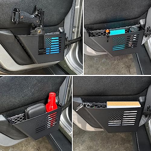 MAIKER Metal Rear Door Storage Box, Door Side Insert Organizer Box Pockets for 2007-2018 Jeep Wrangler JK 4 Door 2pcs(Black) - size: JK/JKU Rear