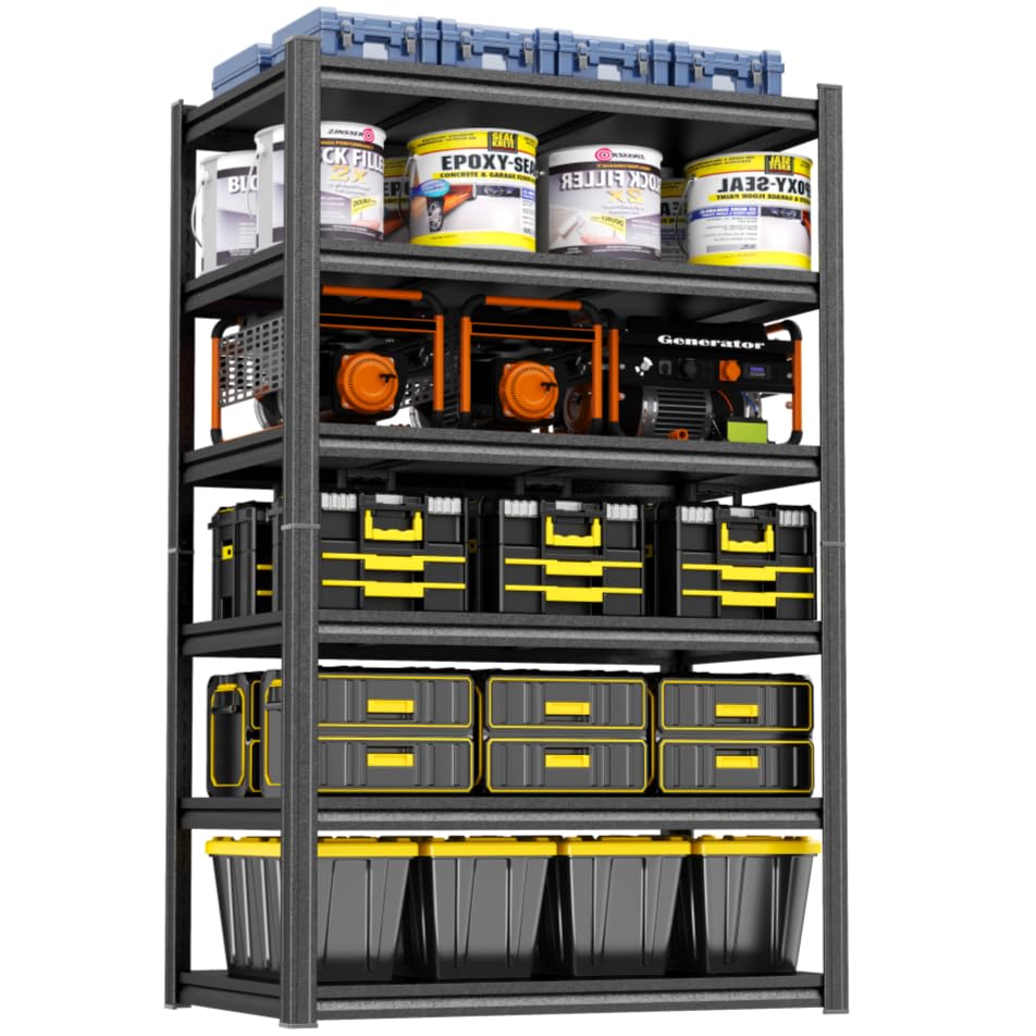 Heavy Duty Garage Shelving, 6-Tier Metal Storage Shelves, 3600LBS, 82" H Adjustable Industrial Rack, Steel Utility Shelf Unit for Warehouse, Garage, Basement, Kitchen, 36" W x 16" D x 82" H - size: 36"W x 16"D x 82"H