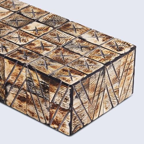 Handicrafts Home Decorative Storage Box 10x4.5 – Remote Control Holder, Jewelry Organizer, Modern Decorative Box with Lid, Boho Chic Home Décor Accent, Vintage Memory Box for Living Room Shelf Décor - color: KEPT-PARADOX, size: 10x4.5x2.5 Inch