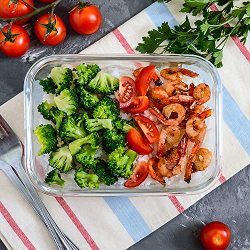 [80 oz & 36 oz]Extra Large Glass Food Storage/Baking Containers Set with Lids, 2 Pack 80 oz(10 cup)&2 Pack 36 oz (4.5 cup)Airtight Glass Container,Microwave,Oven,Freezer and Dishwasher, Green - color: Clear