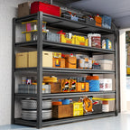Garage Shelving Heavy Duty, 5-Tier Adjustable Garage Storage Shelving Unit, 78" H Metal Shelves, 3000LBS, Storage Rack Utility Shelf for Basement, Kitchen, Warehouse, Pantry, Black - size: 45"W x 16"D x 78"H