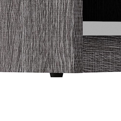 Bestar Cielo Closet Organizer, 20-inch Bark Gray and White Wardrobe for Bedroom, Mudroom, Entryway, or Kitchen Pantry - color: Bark Grey and White