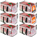 RoomHacks Clear Heavy Duty Extra Large Moving Bags, Reinforced Handle and Double Zipper Storage Bags for Packing Essentials (6 Packs) - size: 125L- 6Packs