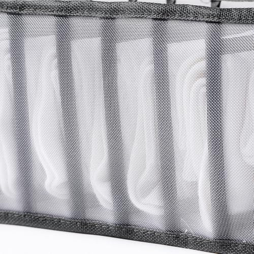 Underwear Storage Organizer, 7-Compartment Foldable Drawer Divider for Home, Closet, and Travel Use, Mesh Fabric Underwear Organizer Box (Black) - color: 1 Black