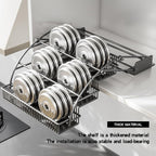 3-Tier Pull Down Spice Rack Organizer for Inside Cabinet Pantry Expandable Display Riser Shelf Kitchen Seasoning Shelf(27.5cm/10.8in) - size: 27.5 cm/10.8 in/Gun