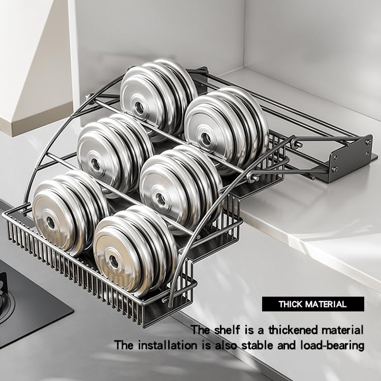 3-Tier Pull Down Spice Rack Organizer for Inside Cabinet Pantry Expandable Display Riser Shelf Kitchen Seasoning Shelf (31.5cm/12.4in) - size: 31.5 cm/12.4 in/Gun