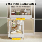 Under Cabinet Organizer Rack, White Metal 2-Tier Storage Shelf, Expandable 32-52cm Width, Modern Style, Kitchen Counter Organization with Hardware
