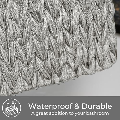 GRANNY SAYS Wicker Storage Baskets for Shelves, Waterproof Wicker Baskets for Organizing, Woven Basket for Shelves, Decorative Basket for Living Room, Grey - color: Gray, size: 15"L x 11"W x 6¾"H