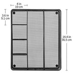 Amazon Basics Metal Mesh Desk Organizer with 6 Compartments, Anti-Slip Pen Holder Storage Tray for Office Supplies and Home, Black