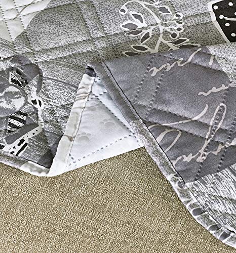 Brilliant Sunshine Grey Heart Love Patchwork Couch Armrest 5 Pockets Organizer, Slip Resistant Armchair Caddy, Washable Remote Controls Holder, Storage for Magazine, Tablet, Phone, 35×13", Grey White - color: Grey White