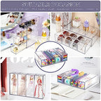 Desk Organizer with 4 Drawers, FODIENS Stackable Desktop Storage Box with Removable Drawer, Clear Sunglasses Organizer Display Case for Stationery Marker Pens Eyeglasses Office Supply - style: 1 Layer - 4 Drawers