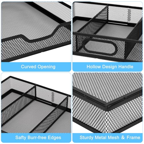 Office Drawer Organizer, 2 Pack Metal Mesh Desk Draw Divider, Versatile Desktop Organizer Tray to Keep Supplies Tidy and Easy to Access, Stackable A4 Paper Holder Tray - style: 2 PACK