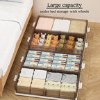 Under Bed Storage Containers - 3Pack, Stackable Under Bed Rolling Storage Plastic Containers, 11.5Gal Storage Bins with Wheels, Multi-purpose Storage Bins with Lids for Clothes, Shoes, And Duvets - size: 11.5Gal - 3 Pack