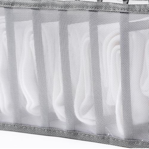 Underwear Storage Organizer, 7-Compartment Foldable Drawer Divider for Home, Closet, and Travel Use, Mesh Fabric Underwear Organizer Box (Grey) - color: 1 Grey