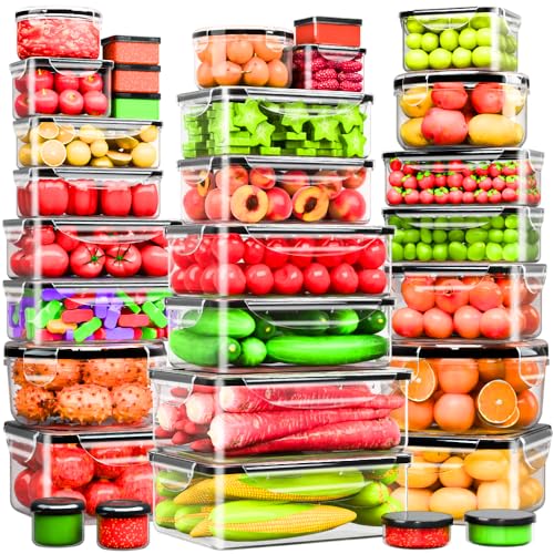 62 Pcs Large Food Storage Containers with Lids Airtight,Total 656OZ(31 Containers &31 Lids), Reusable BPA-Free Plastic Food Container for Kitchen Organization, Leakproof Meal-Prep Containers for Lunch - color: 62 Pcs