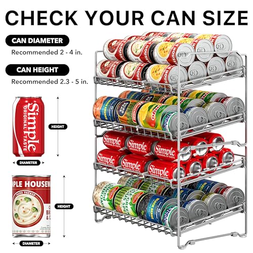 Simple Houseware 2 Tier Stackable Can Rack, Silver, 2 Pack - color: Silver