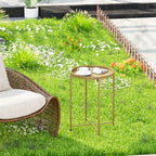 Garden 4 you Small Side Table, Gold Mini Round End Table, Tray Table with Metal Frame, Modern Nightstand for Living Room, Bedroom, Patio, Small Space, 1PCS - color: Gold, size: 1 PCS